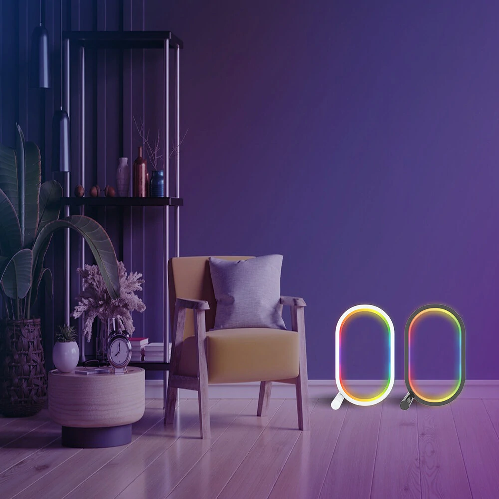 (image for) WIFI Smart LED Desktop Ambient Night Light RGBIC USB Desk Lamp with App Dimmable Color Change for Bedroom Game Room Study